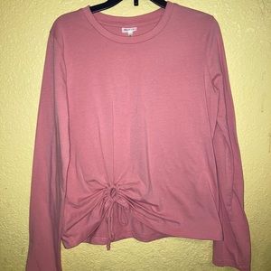 Pink tied knot long sleeve shirt